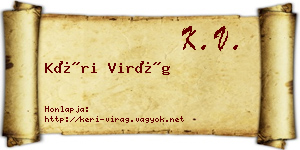 Kéri Virág névjegykártya